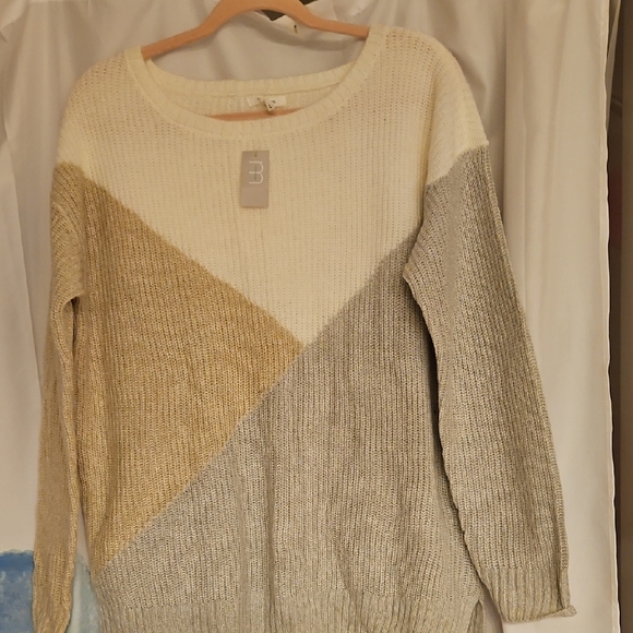Maurices Tri-Tone Sweater - Cream, Tan, and Gray - Picture 1 of 8